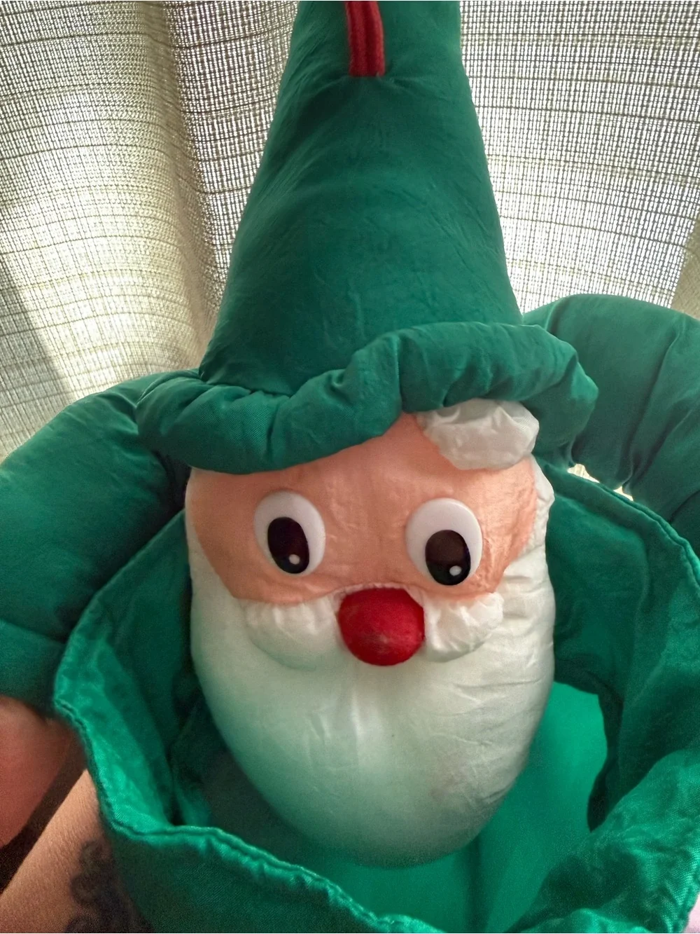 Vintage Department 56 Nylon Plush Elf  Stocking  OSCH